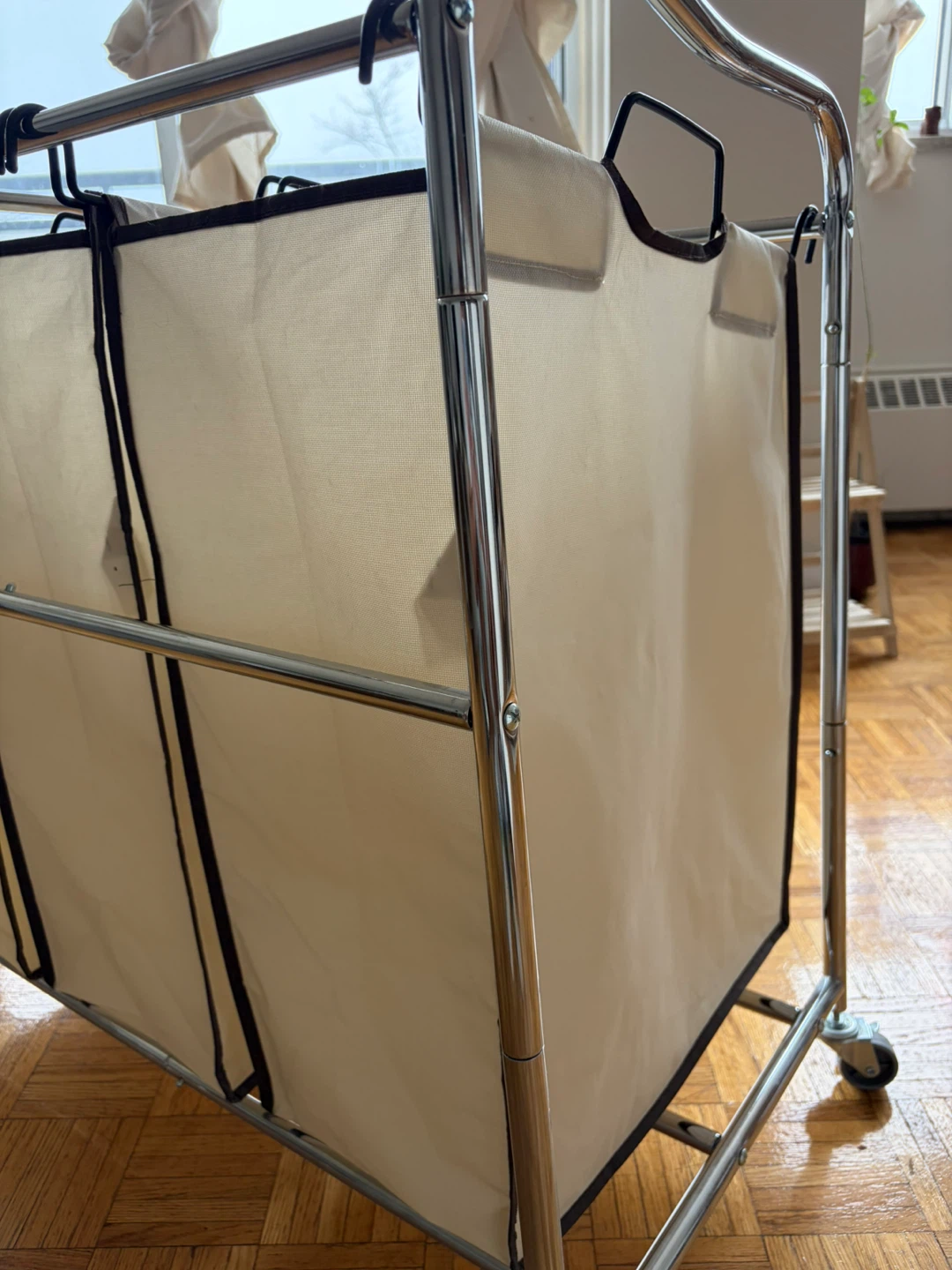 3-Bin Laundry Sorter Cart with Wheels - photo 3