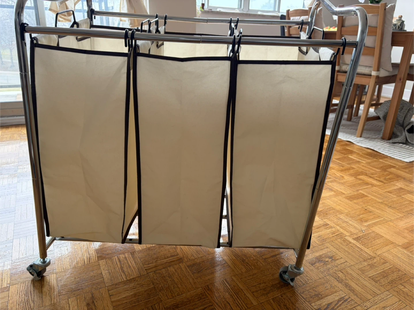 3-Bin Laundry Sorter Cart with Wheels - photo 5