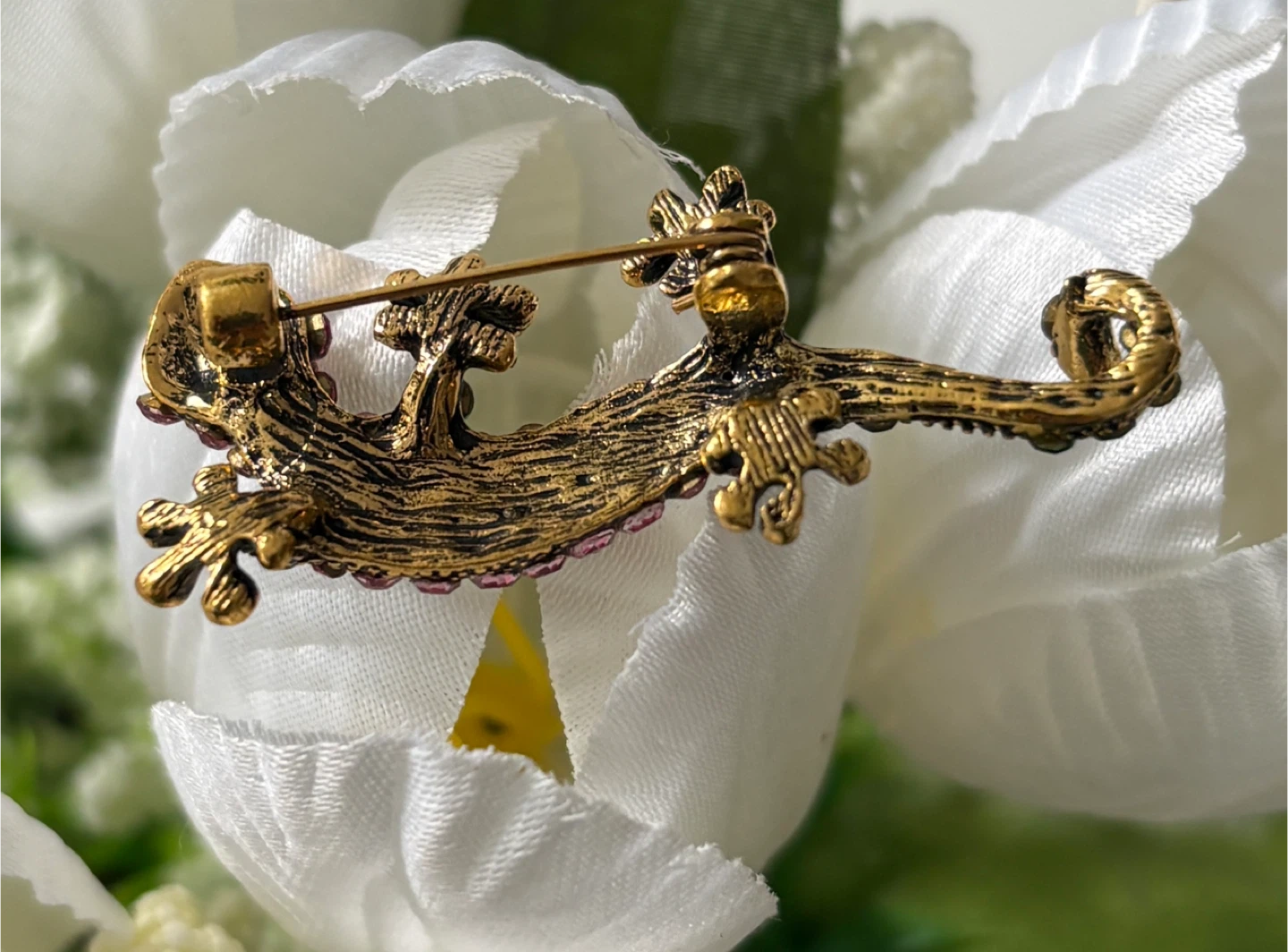 Gorgeous Rhinestone Gecko Brooch Pin! - photo 5