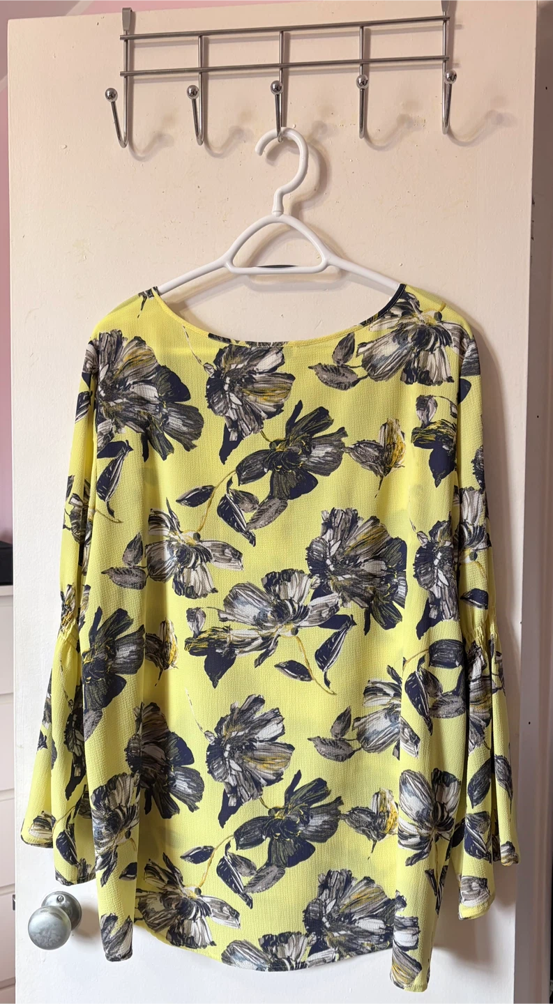Yellow Floral Print Blouse - photo 2