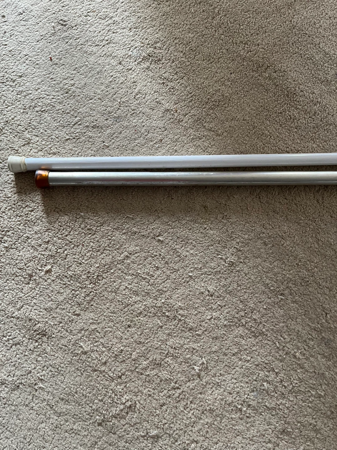 2 Shower Curtain Rods - Silver & White