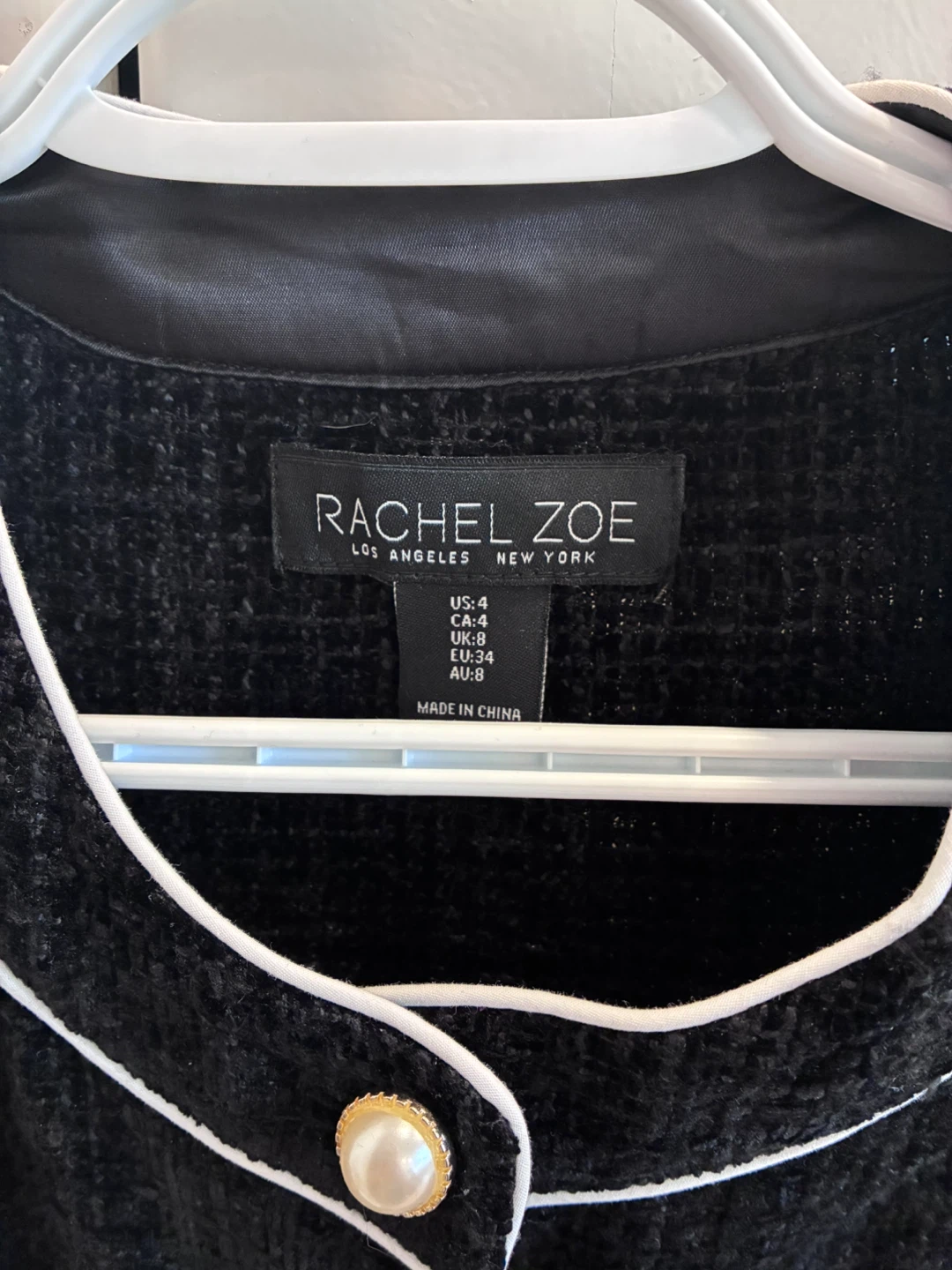 Rachel Zoe Black Vest with Pearl Buttons Size US 4 - photo 3
