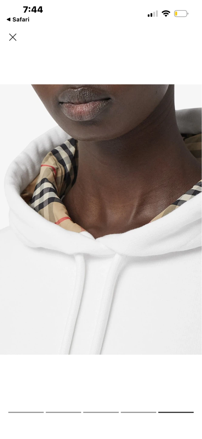 Burberry White Hoodie with Nova Check Lining - photo 2
