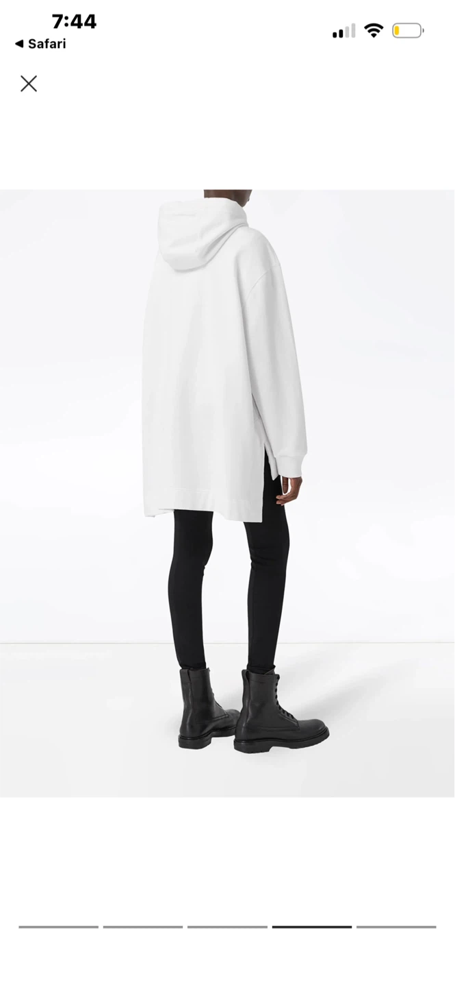 Burberry White Hoodie with Nova Check Lining - photo 3