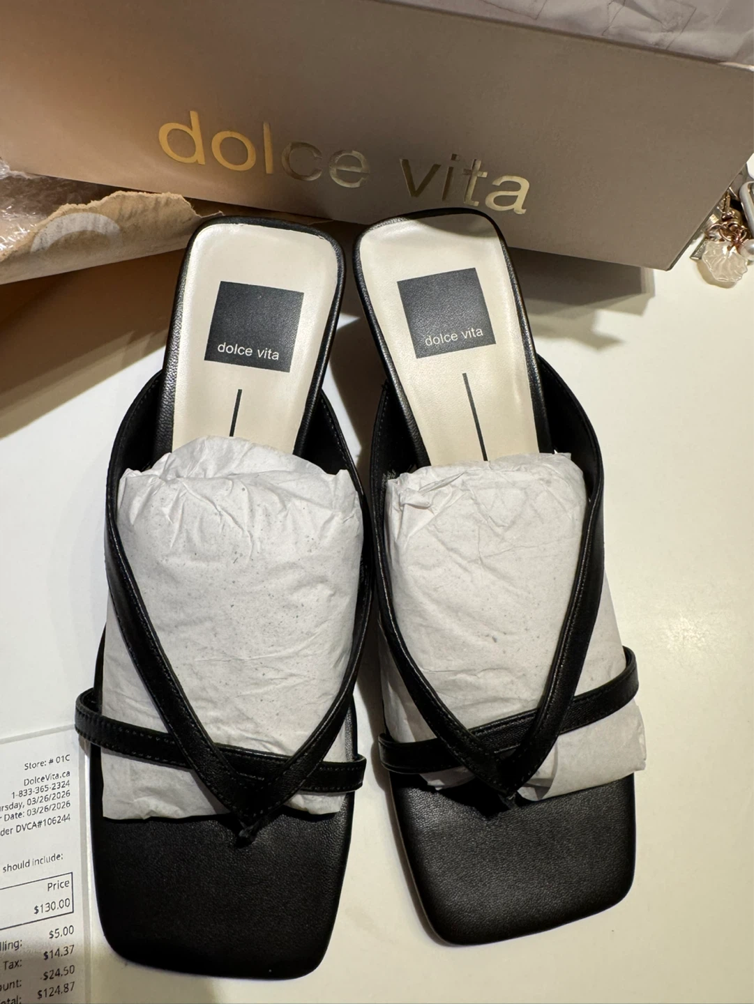 Dolce Vita heels Brevel Onyx Leather Mules brand new