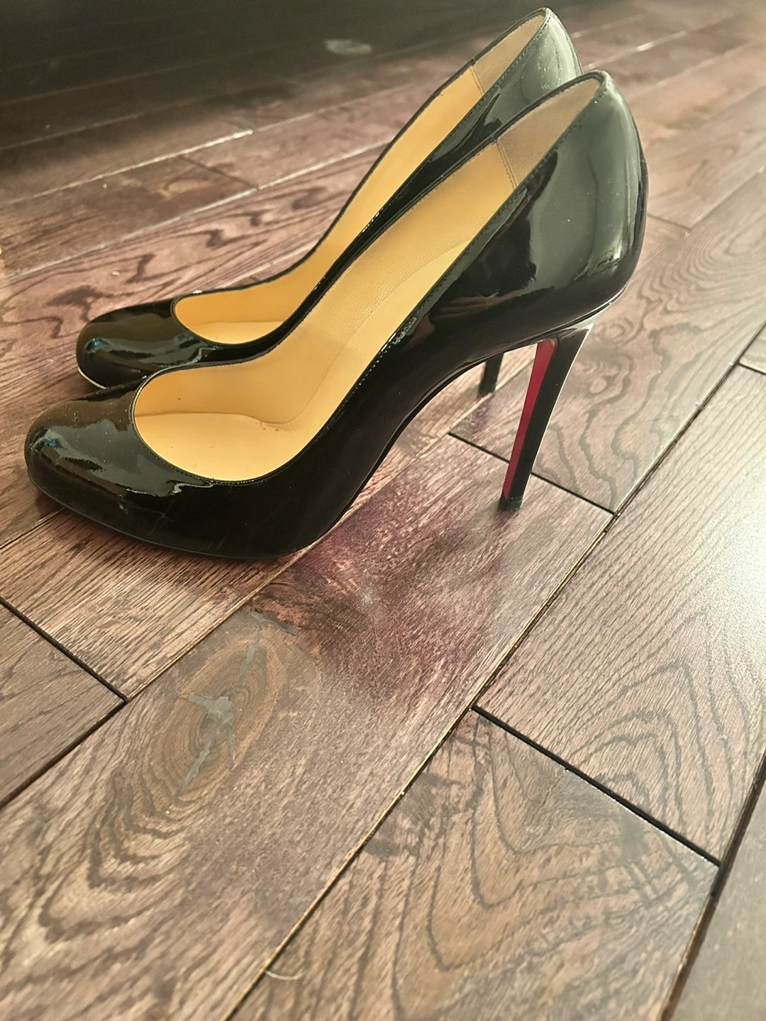 Christian Louboutin Black Patent Leather Heels Size 41.5