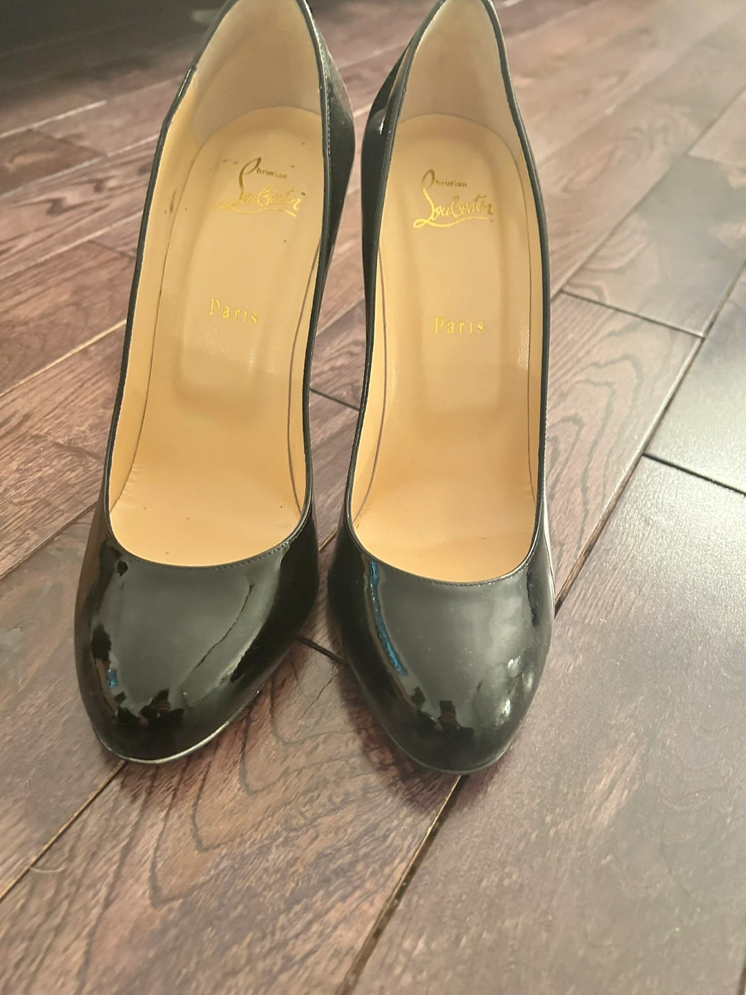 Christian Louboutin Black Patent Leather Heels Size 41.5 - photo 4