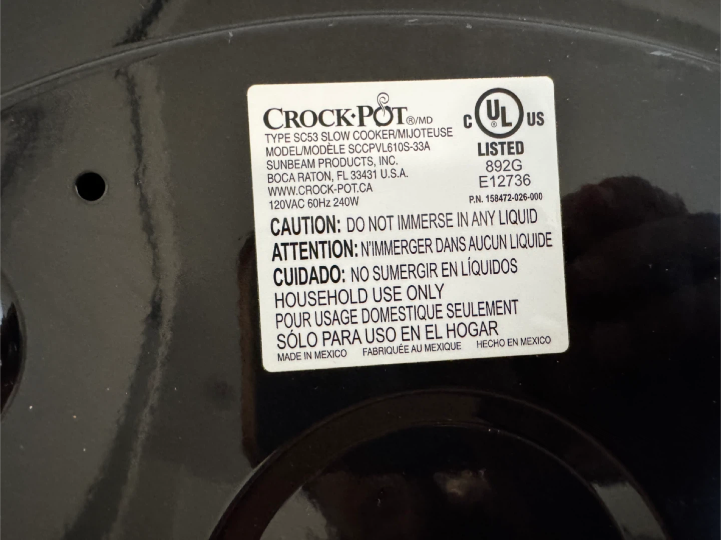 Crock-Pot Slow Cooker SCCPVL610S-33A - photo 4