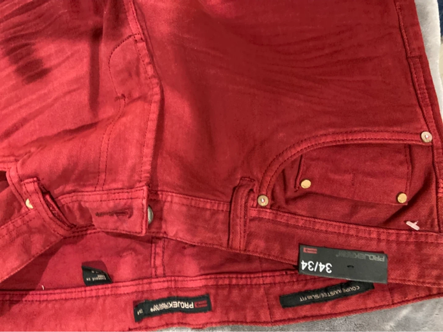 PROJEK RAW Red Denim Jeans Size 34/34 - photo 4