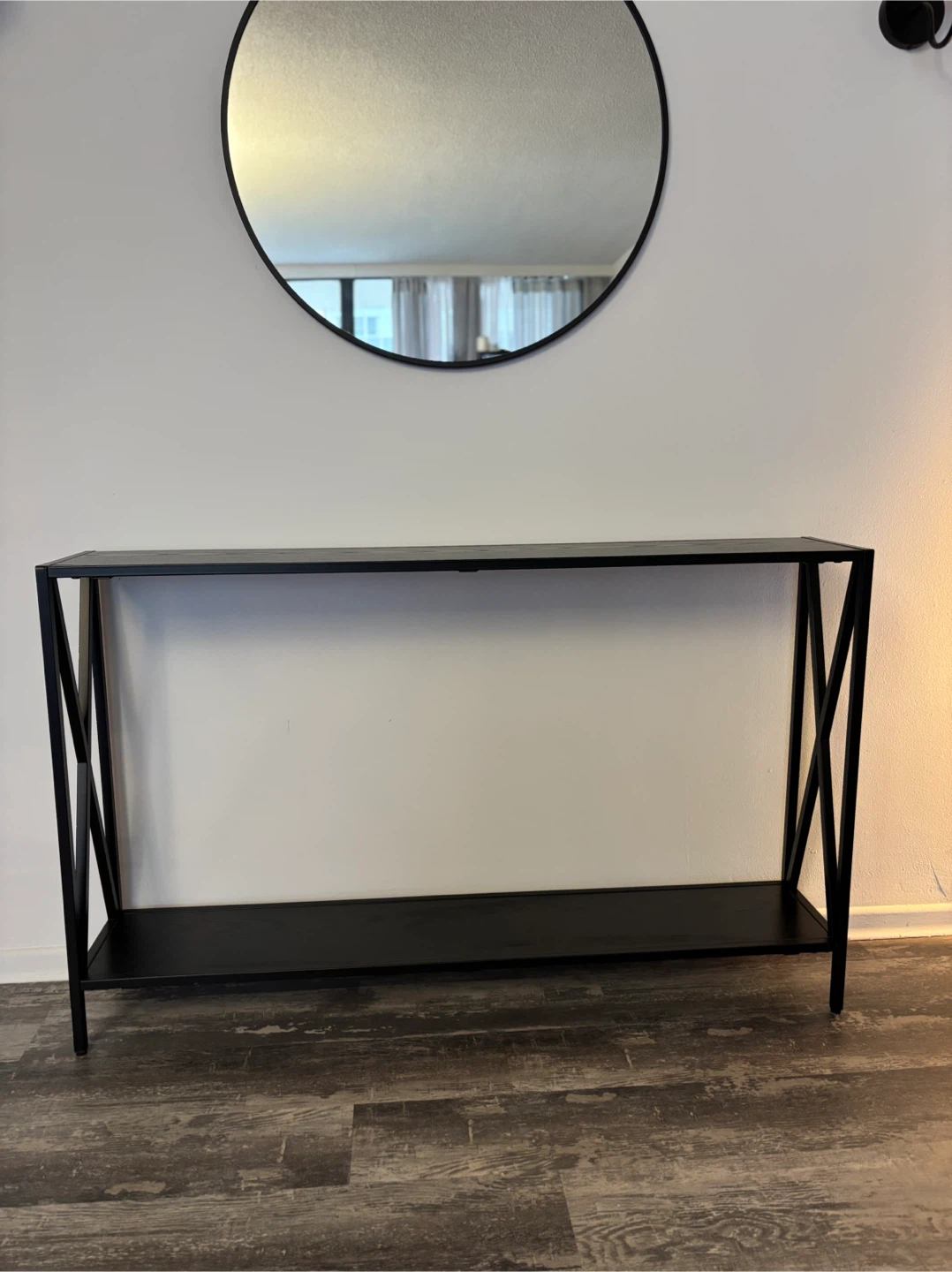 Black Console Table with Shelf - photo 2
