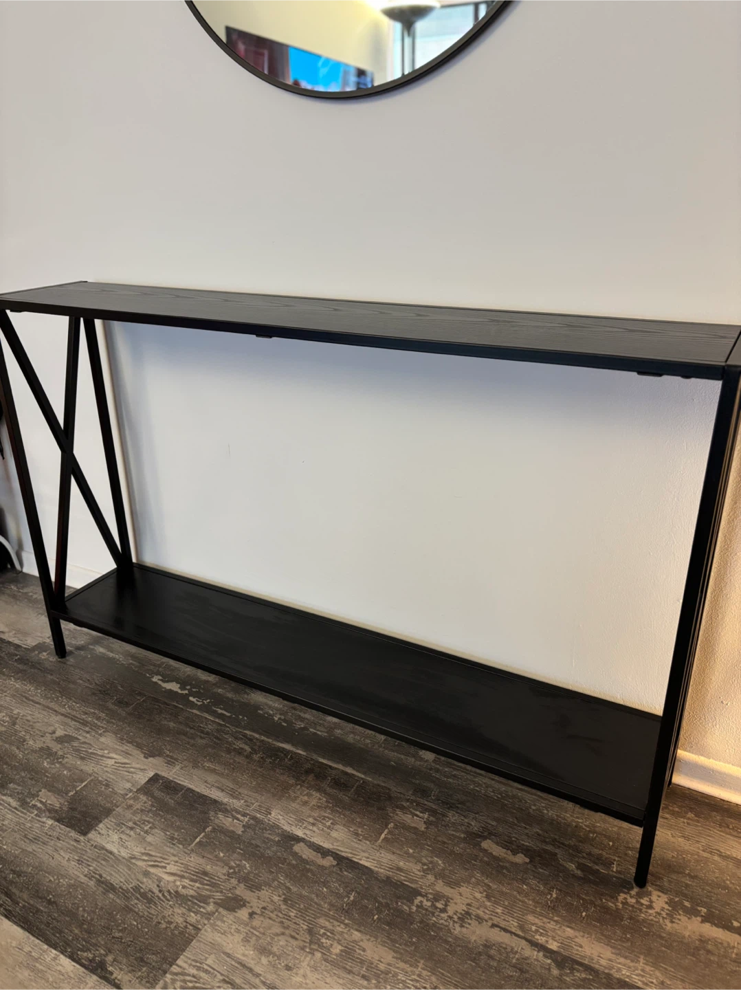Black Console Table with Shelf