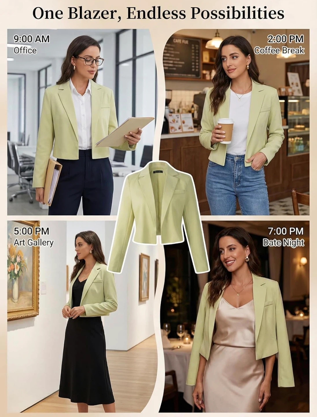 Lime Green Cropped Blazer - photo 4