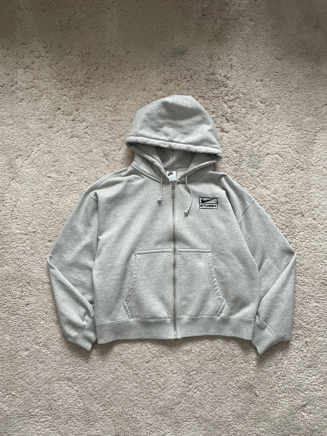 Nike x Stussy Grey Zip-Up Hoodie