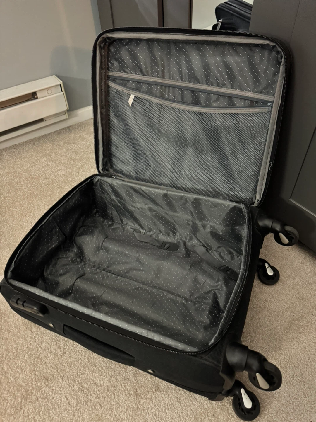 Black Rolling Suitcase with Telescopic Handle - photo 2