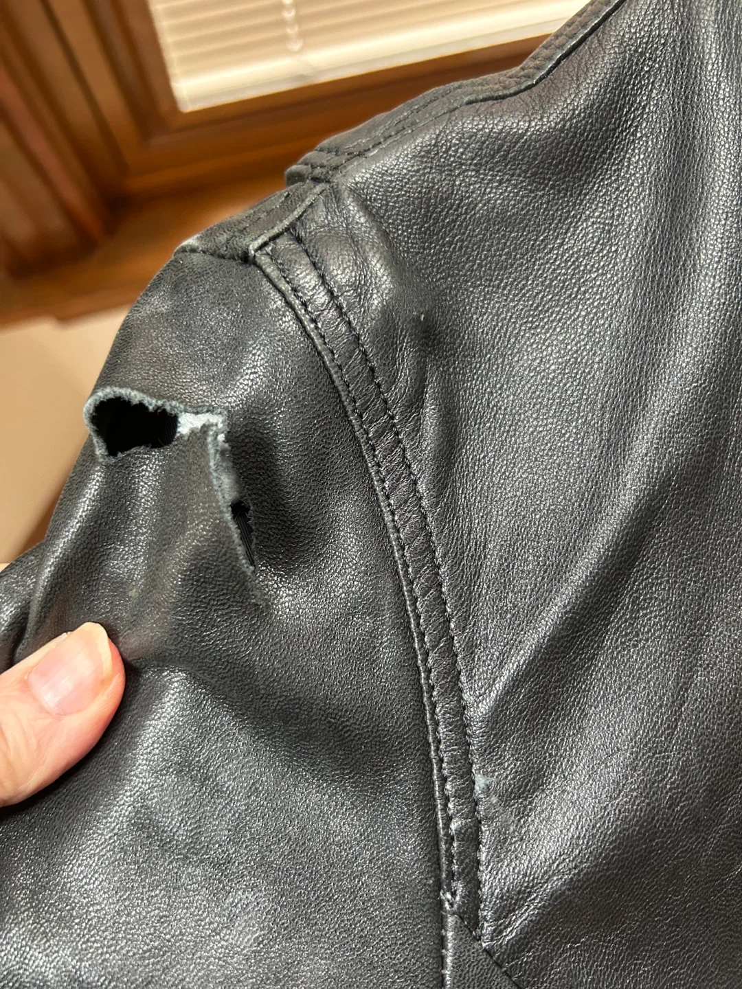 Black Leather Jacket - Some Damage - photo 2