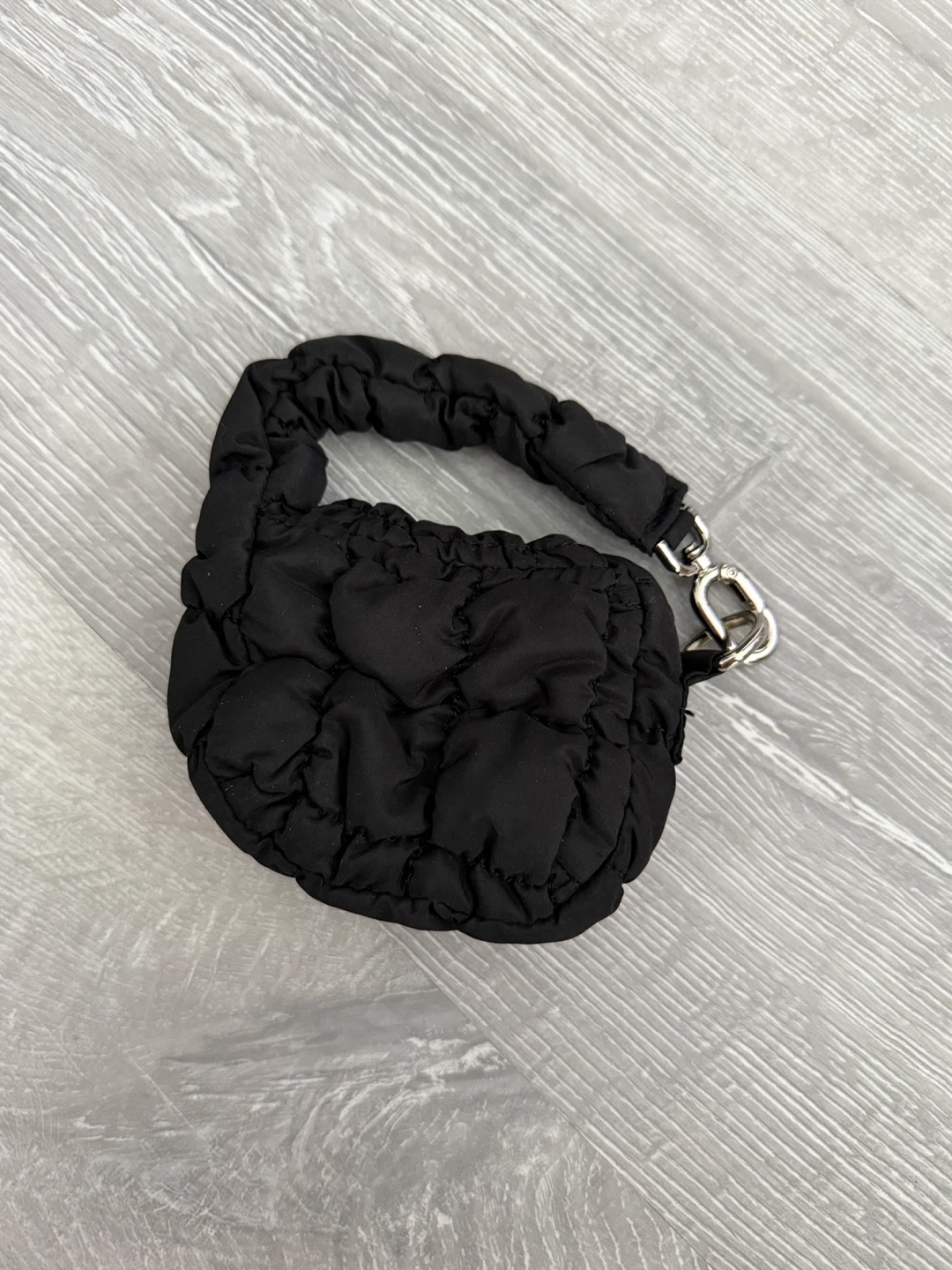 Black Quilted Mini Bag with Handle - photo 2