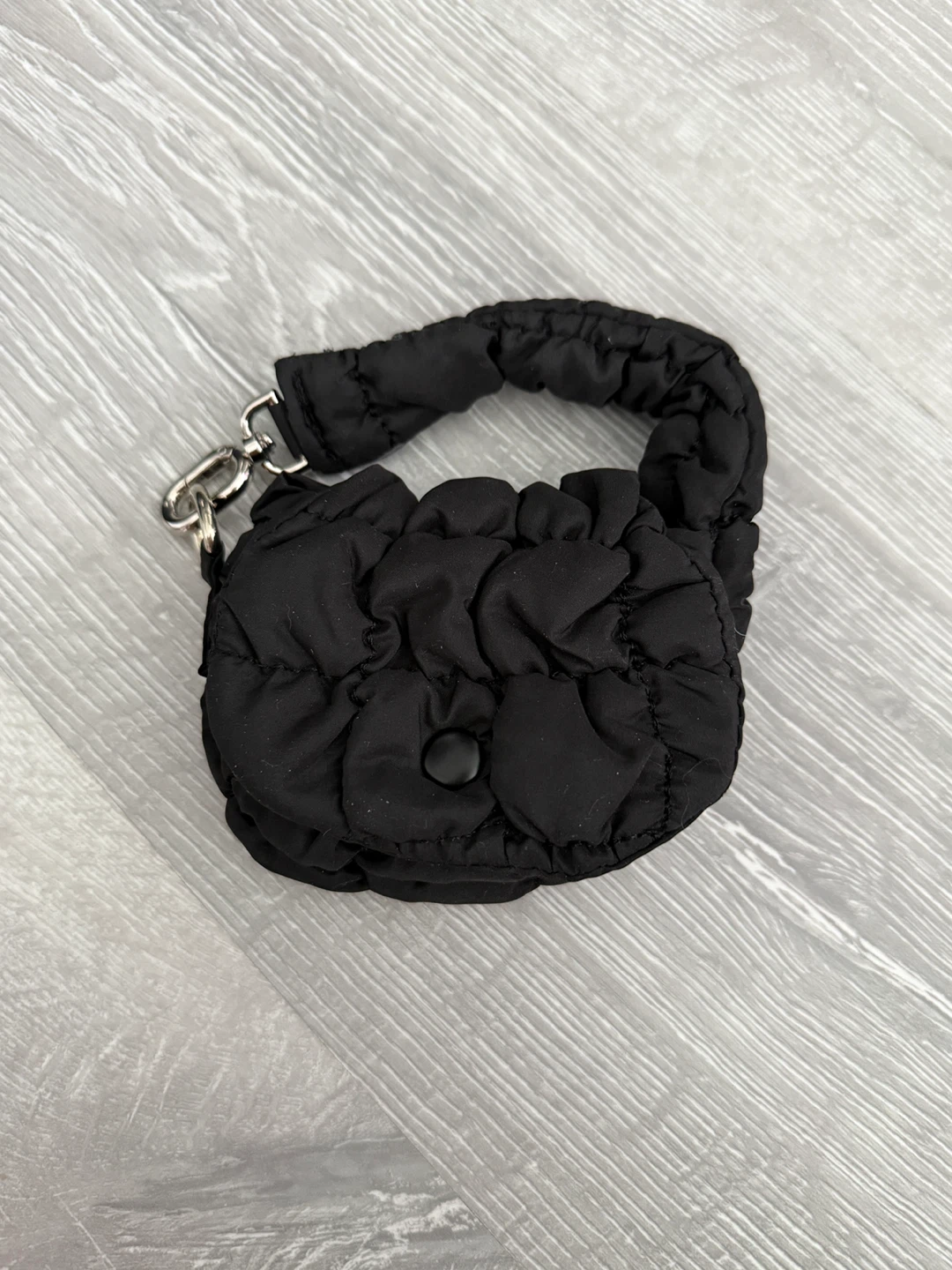 Black Quilted Mini Bag with Handle