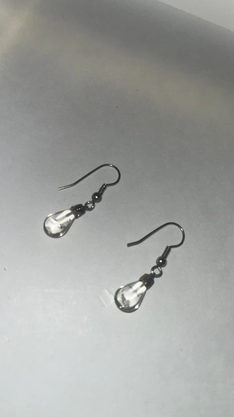 Clear Teardrop Dangle Earrings
