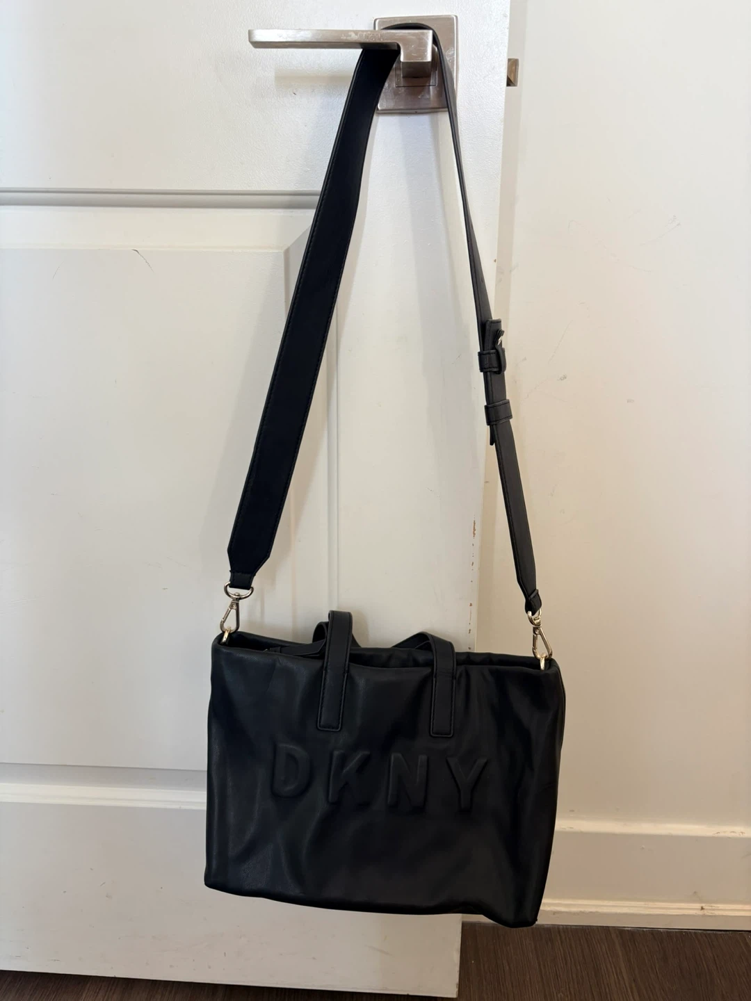 DKNY Black Leather Tote Bag