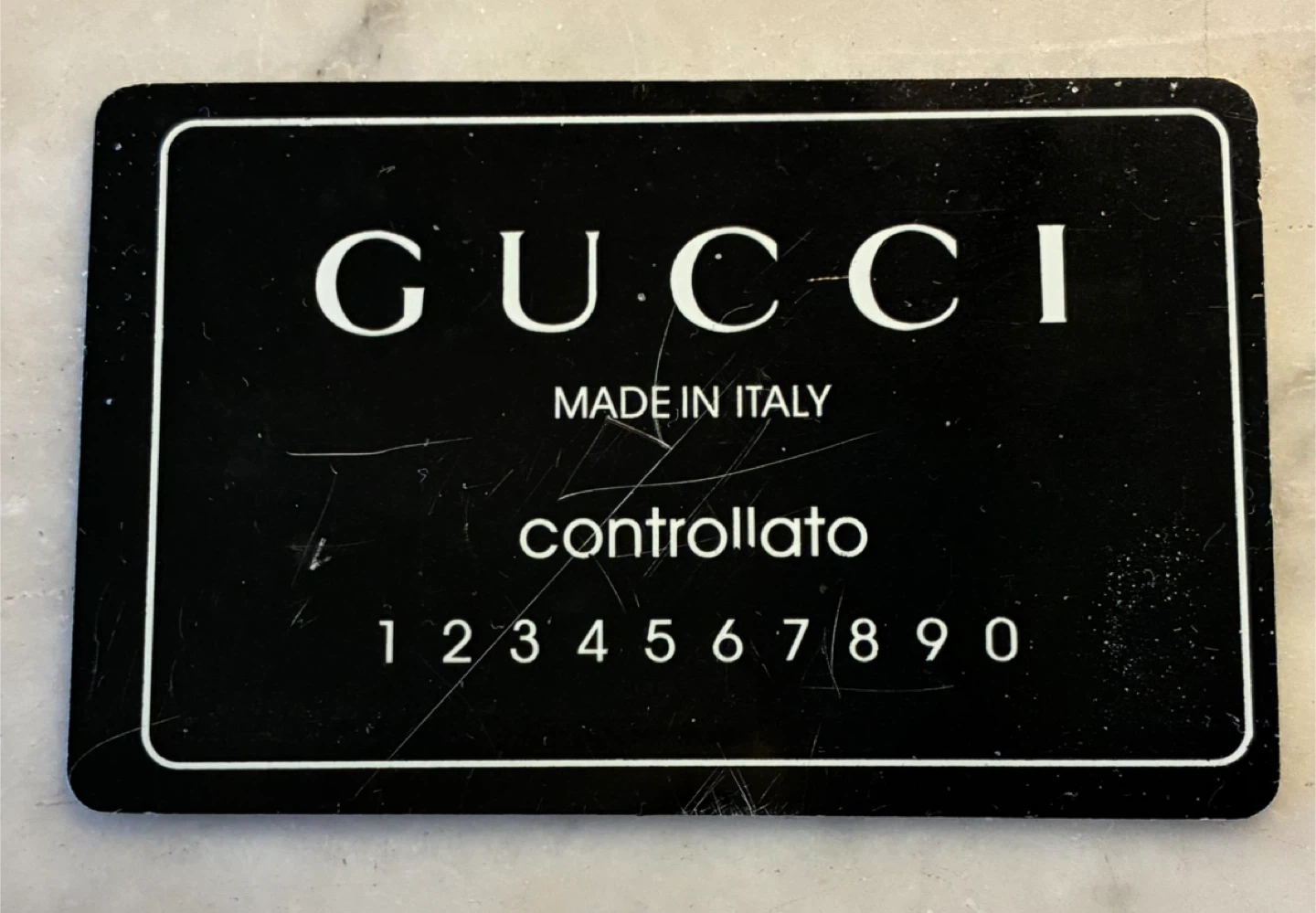 $4 Gucci Controllato ( Made In Italy ) 1234567890 Card AS IS