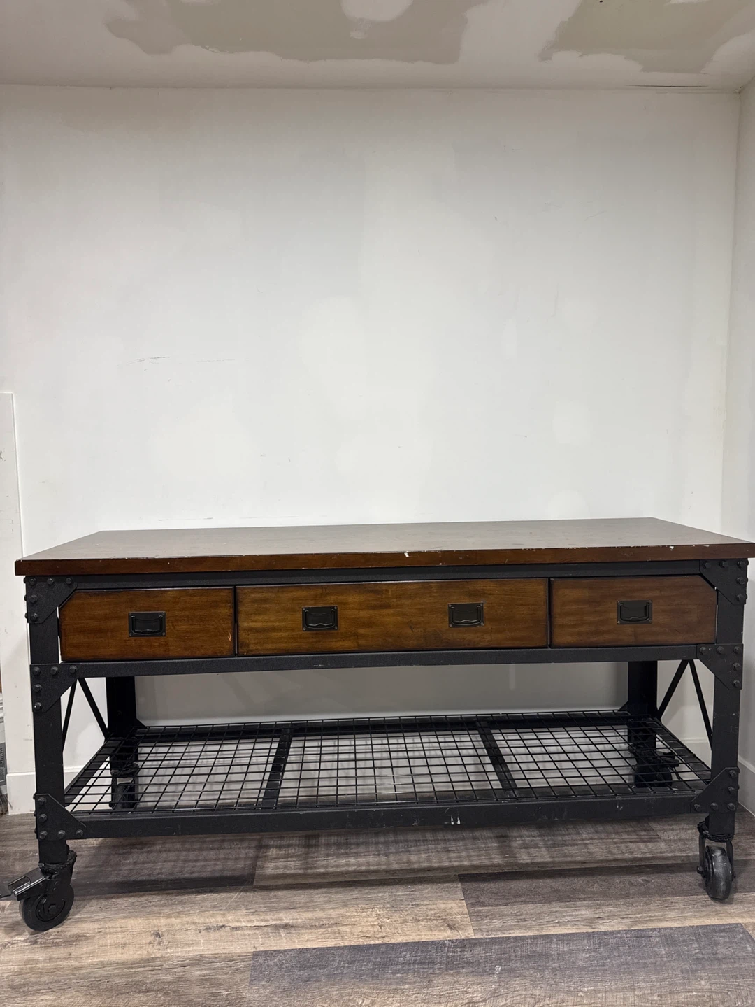Industrial Style Console Table with 4 Drawers - photo 2