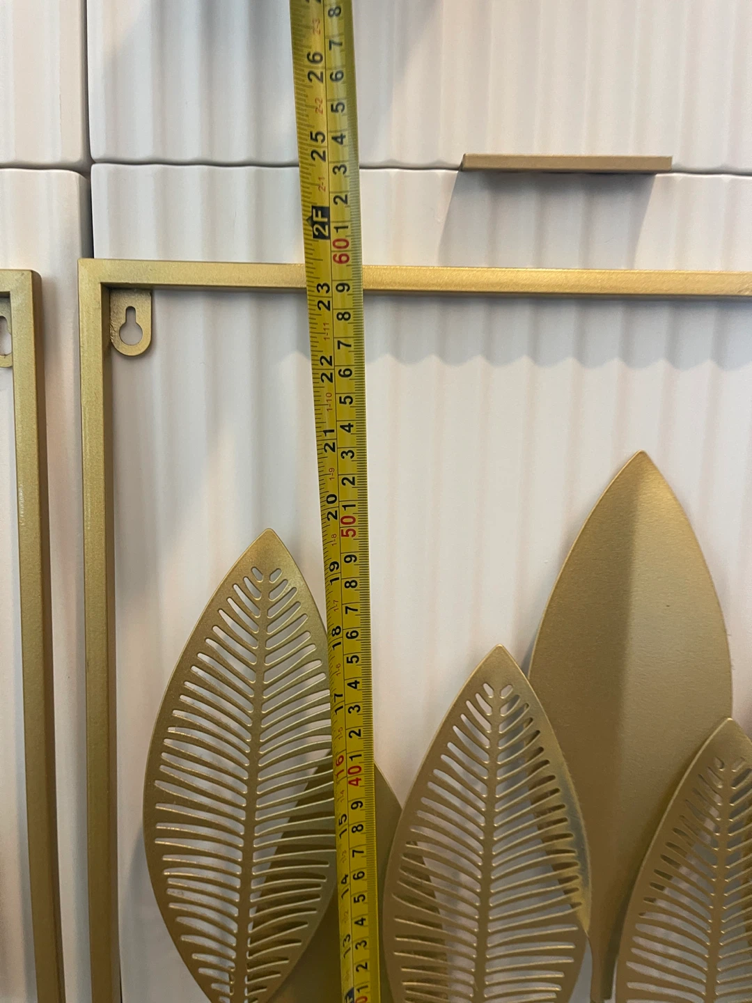Gold Metal Wall Art Leaf Design (Set of 2) - photo 4