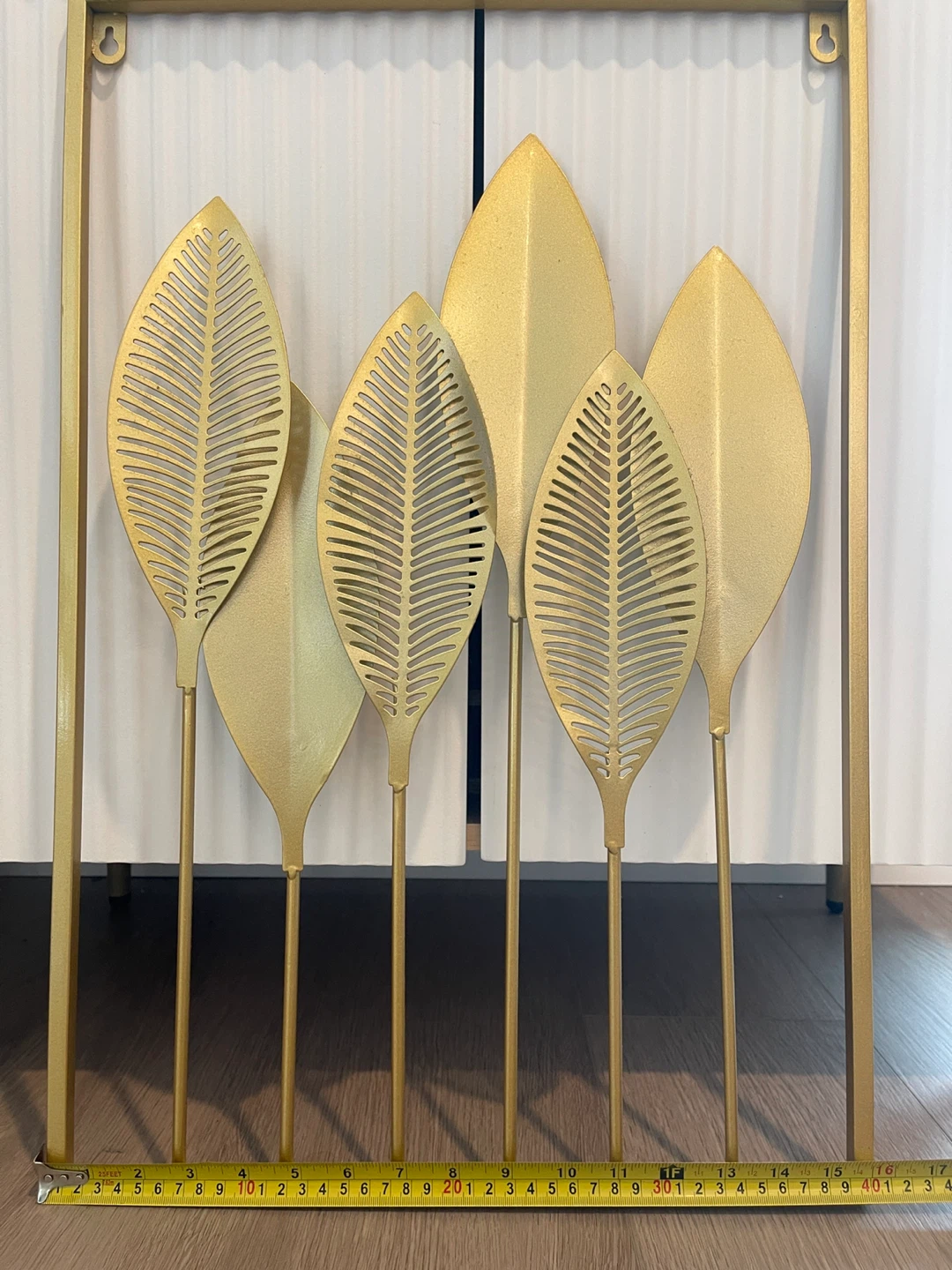 Gold Metal Wall Art Leaf Design (Set of 2) - photo 2