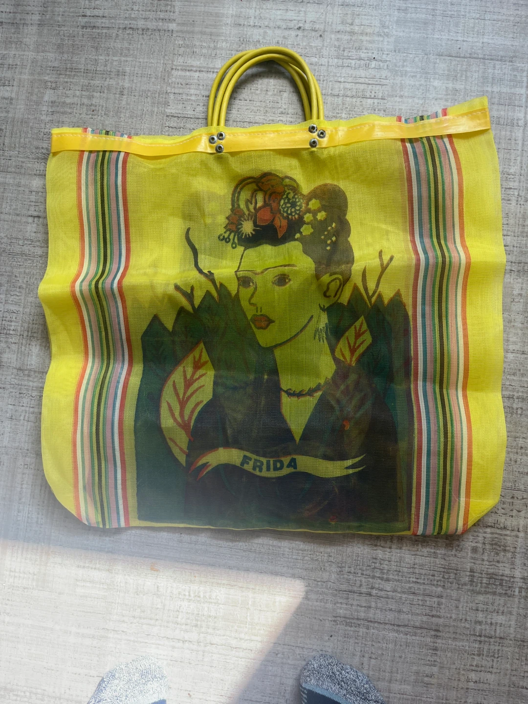 Yellow Frida Kahlo Tote Bag
