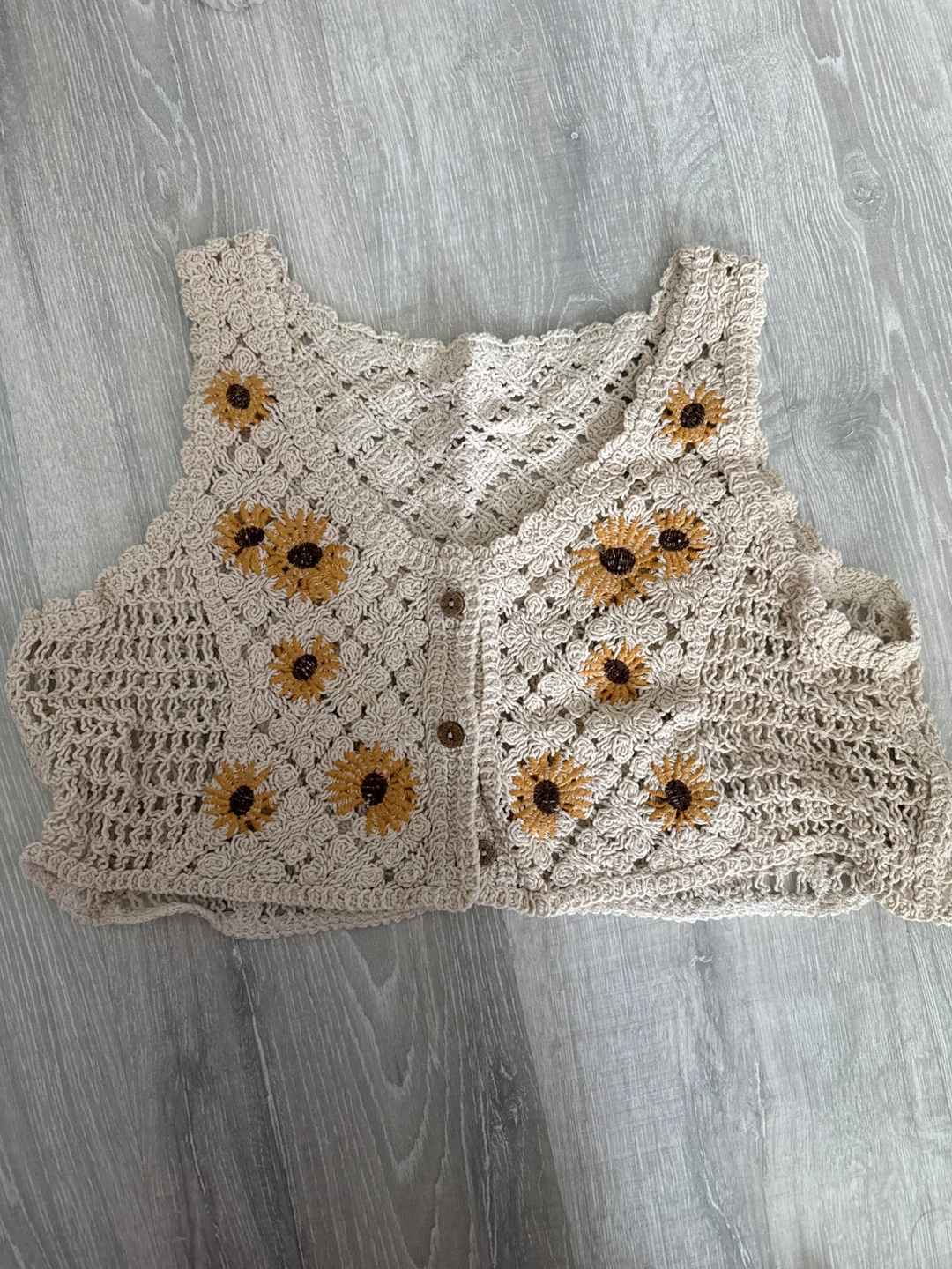 Crocheted Sunflower Vest
