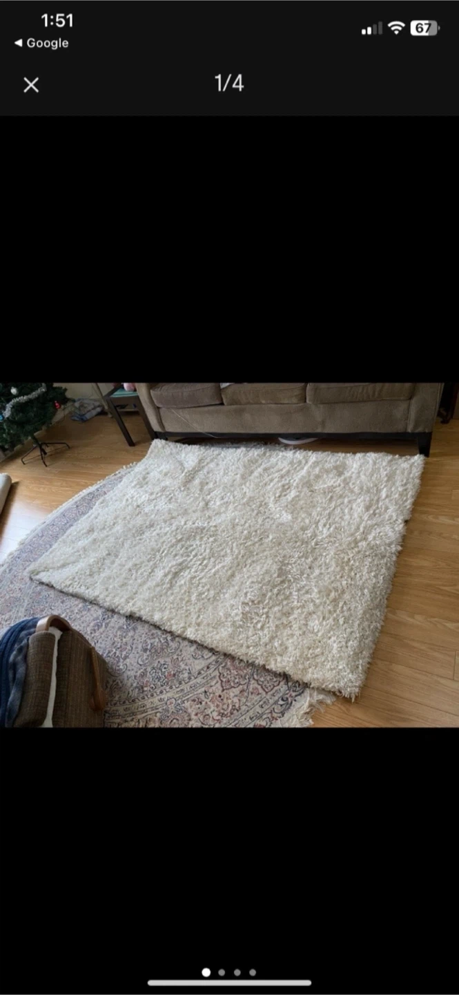 🥕 Cream Shaggy Rug - photo 2