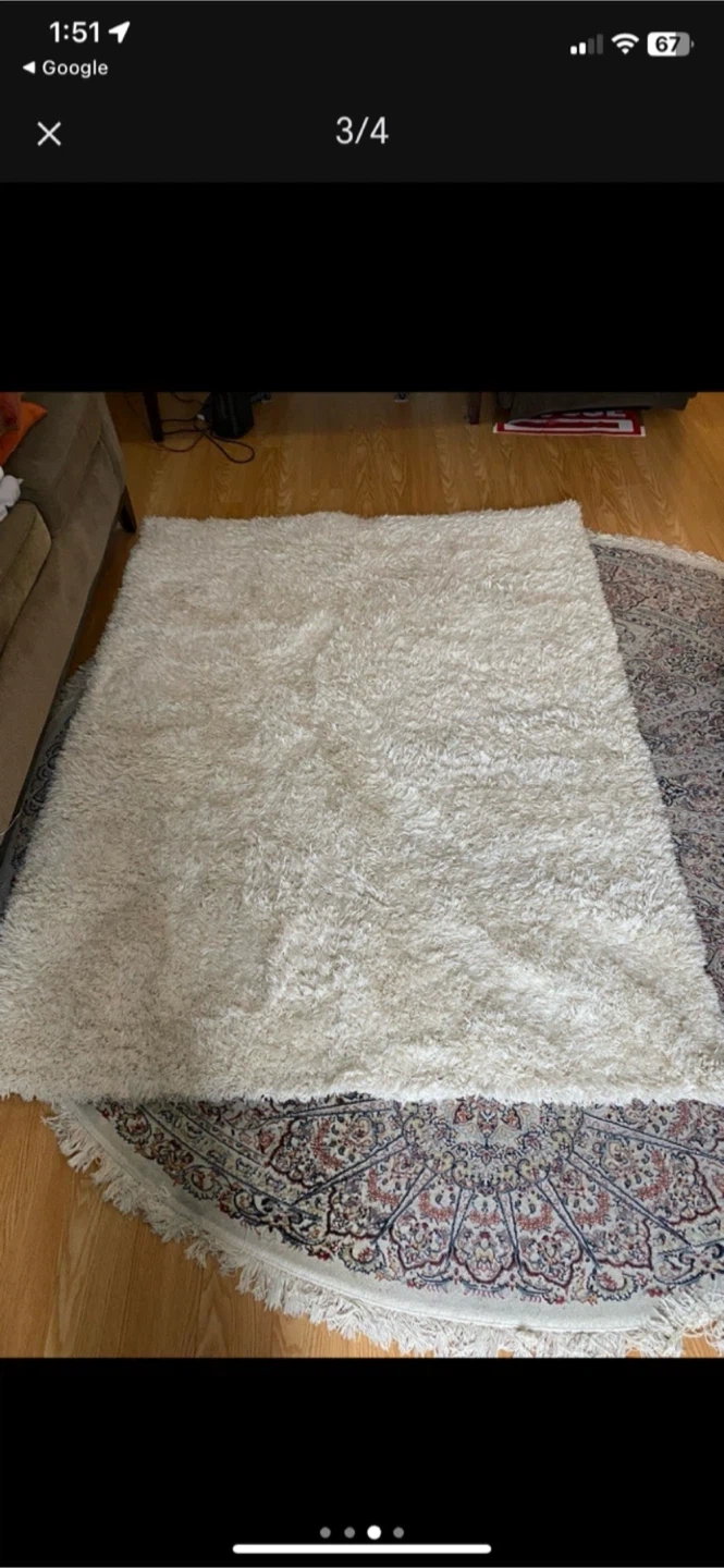 🥕 Cream Shaggy Rug