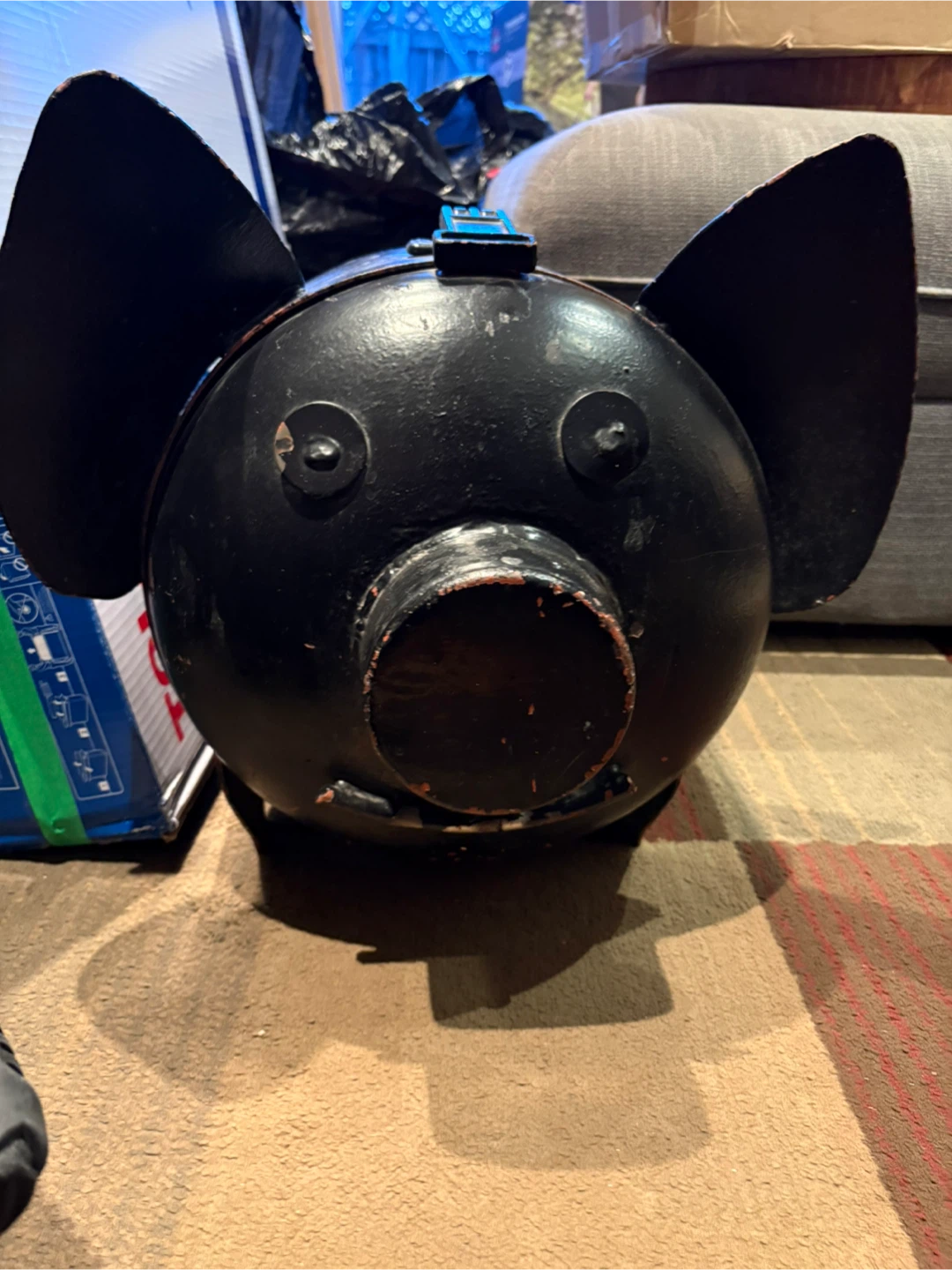 Vintage Black Piggy Bank