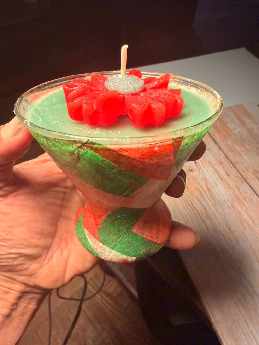 Holiday Martini Glass Candle