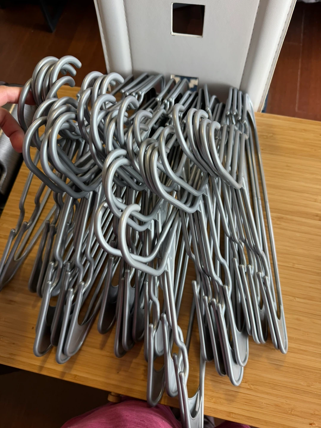 Set of 35 Grey Plastic Clothes Hangers