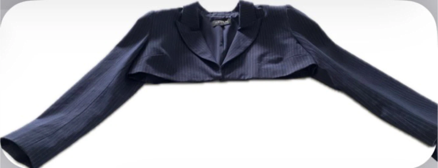 BY. DLYN Navy Pinstripe Bolero Jacket and Skirt