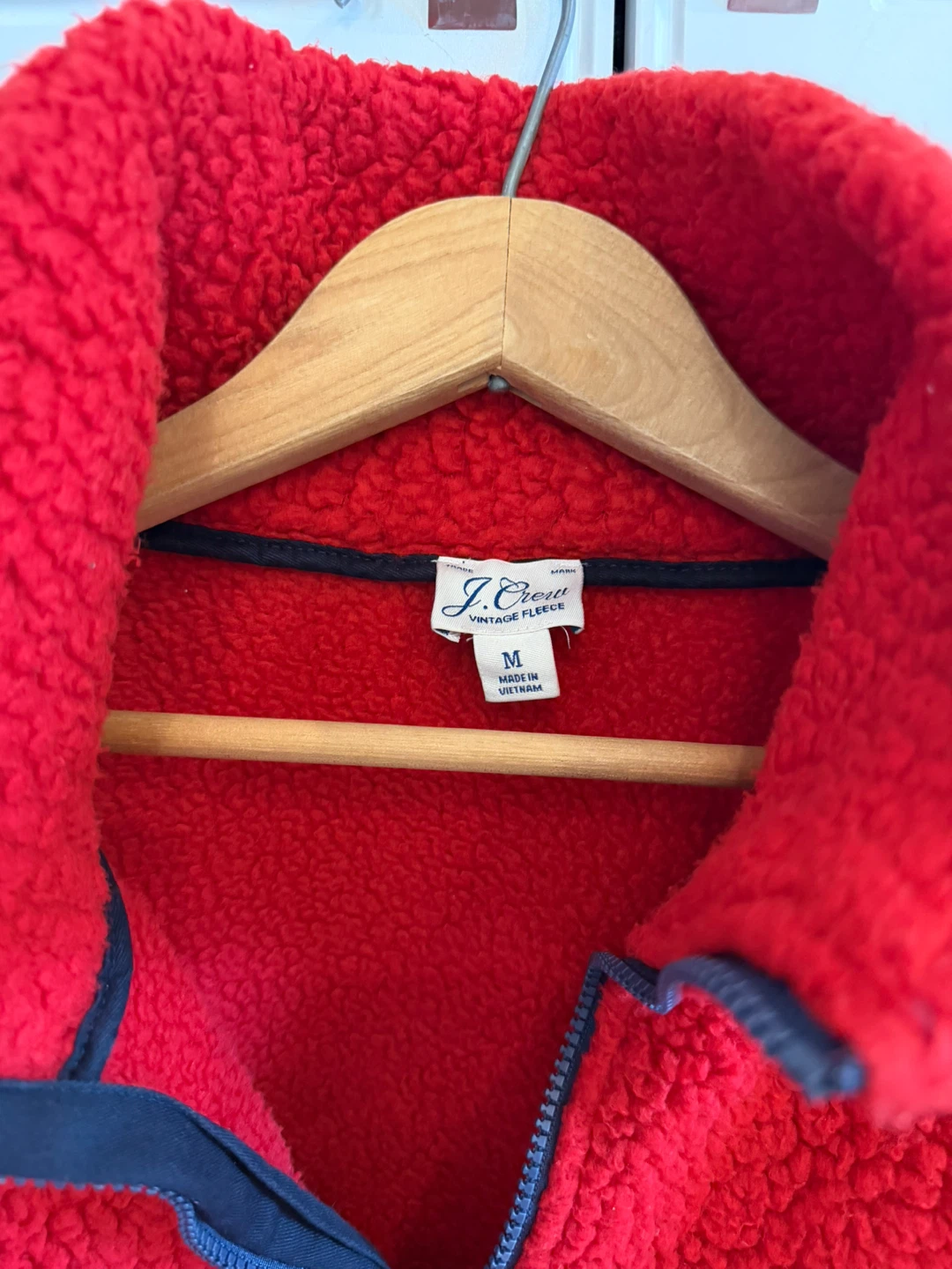 J. Crew Red Vintage Fleece Pullover Sweatshirt - Size M - photo 2