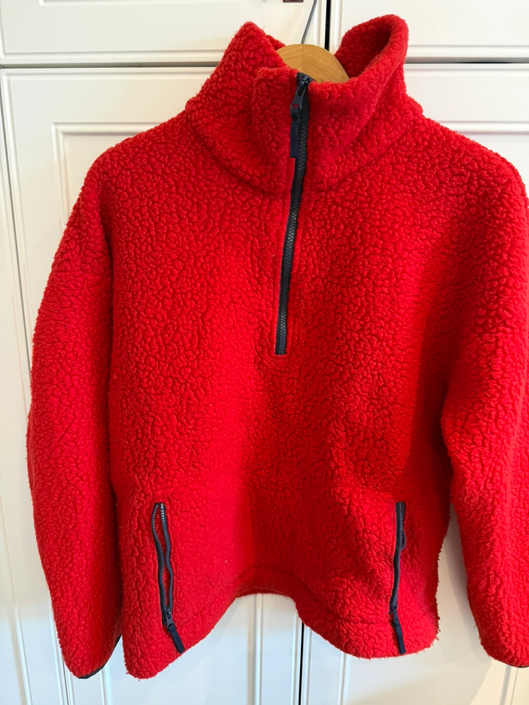 J. Crew Red Vintage Fleece Pullover Sweatshirt - Size M