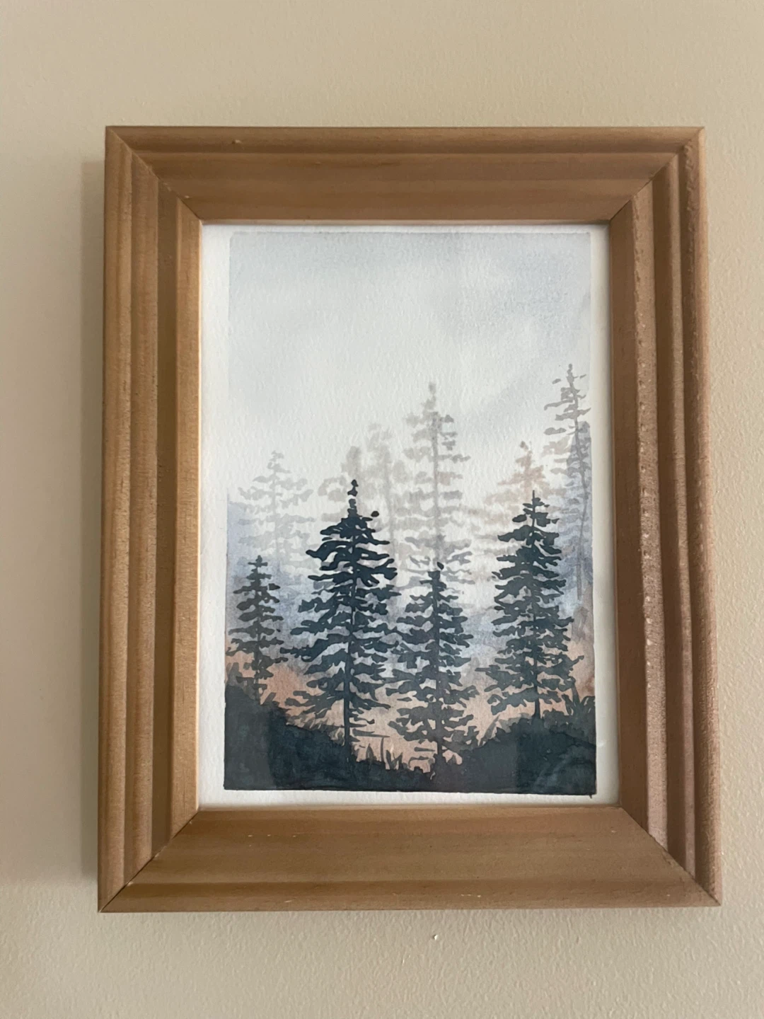 Framed Watercolor Paintings - Forest and Lake Scenes - photo 3