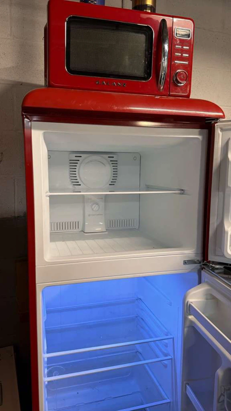 Galanz Retro Red Mini Fridge and Microwave Combo