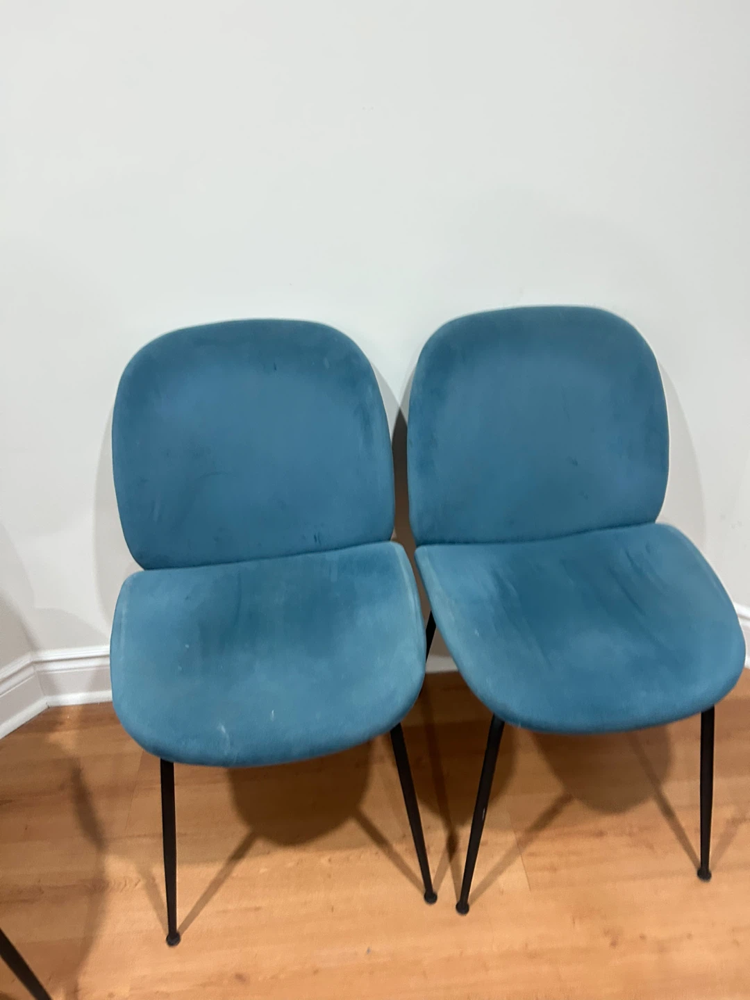 Set of 4 Teal Velvet Chairs - photo 5