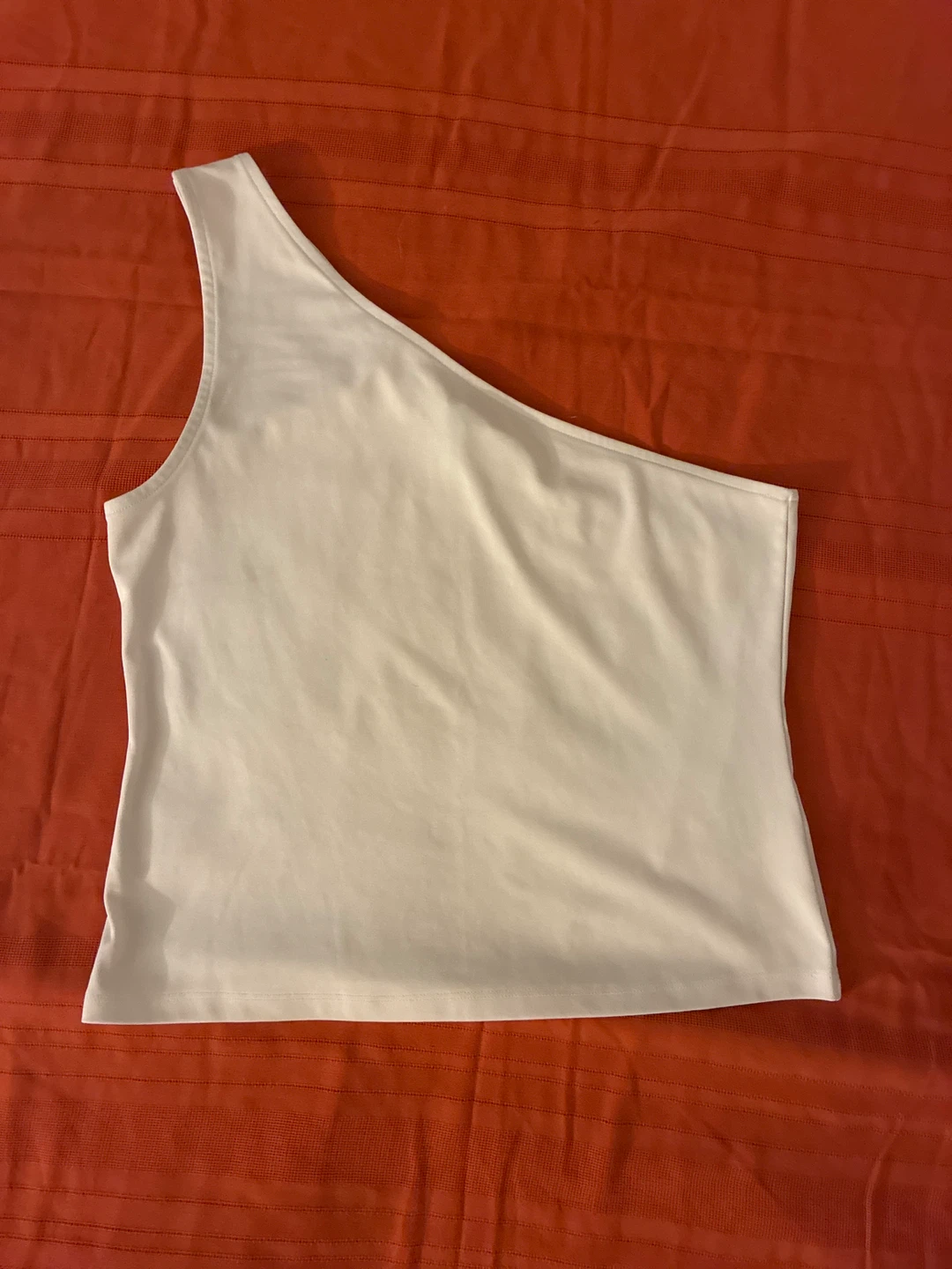 White One Shoulder Tank Top