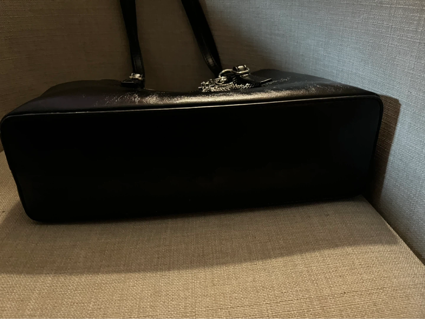 Black Faux Leather Tote Bag - photo 4