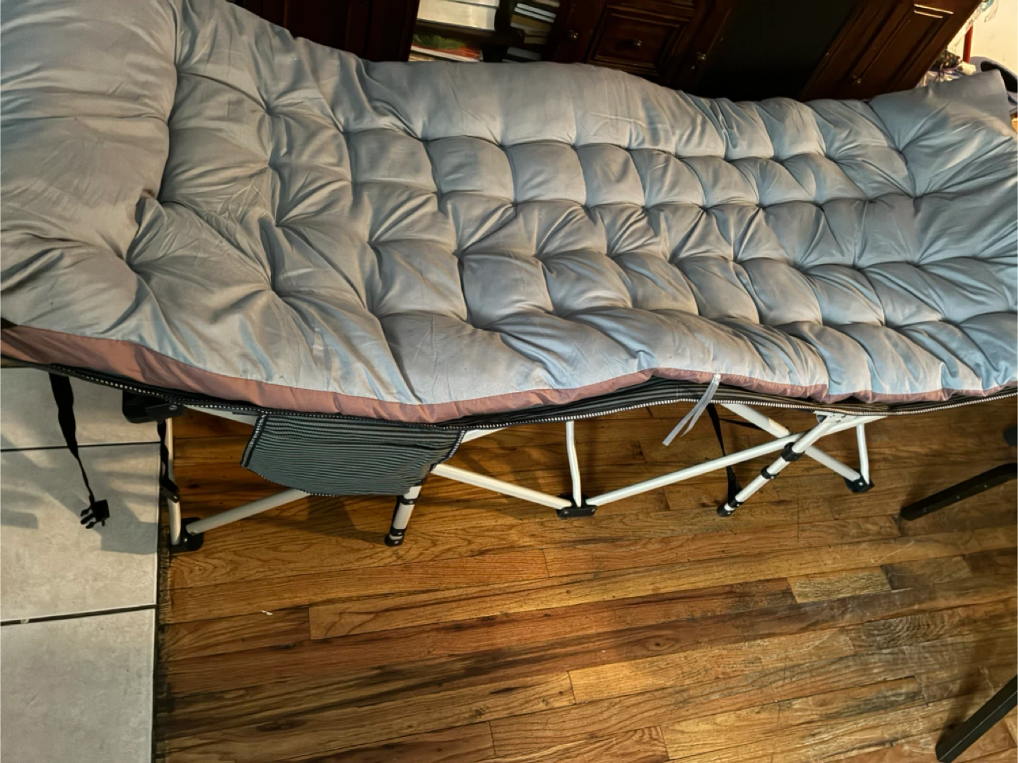 Gray Padded Folding Cot with Carry Bag - photo 5