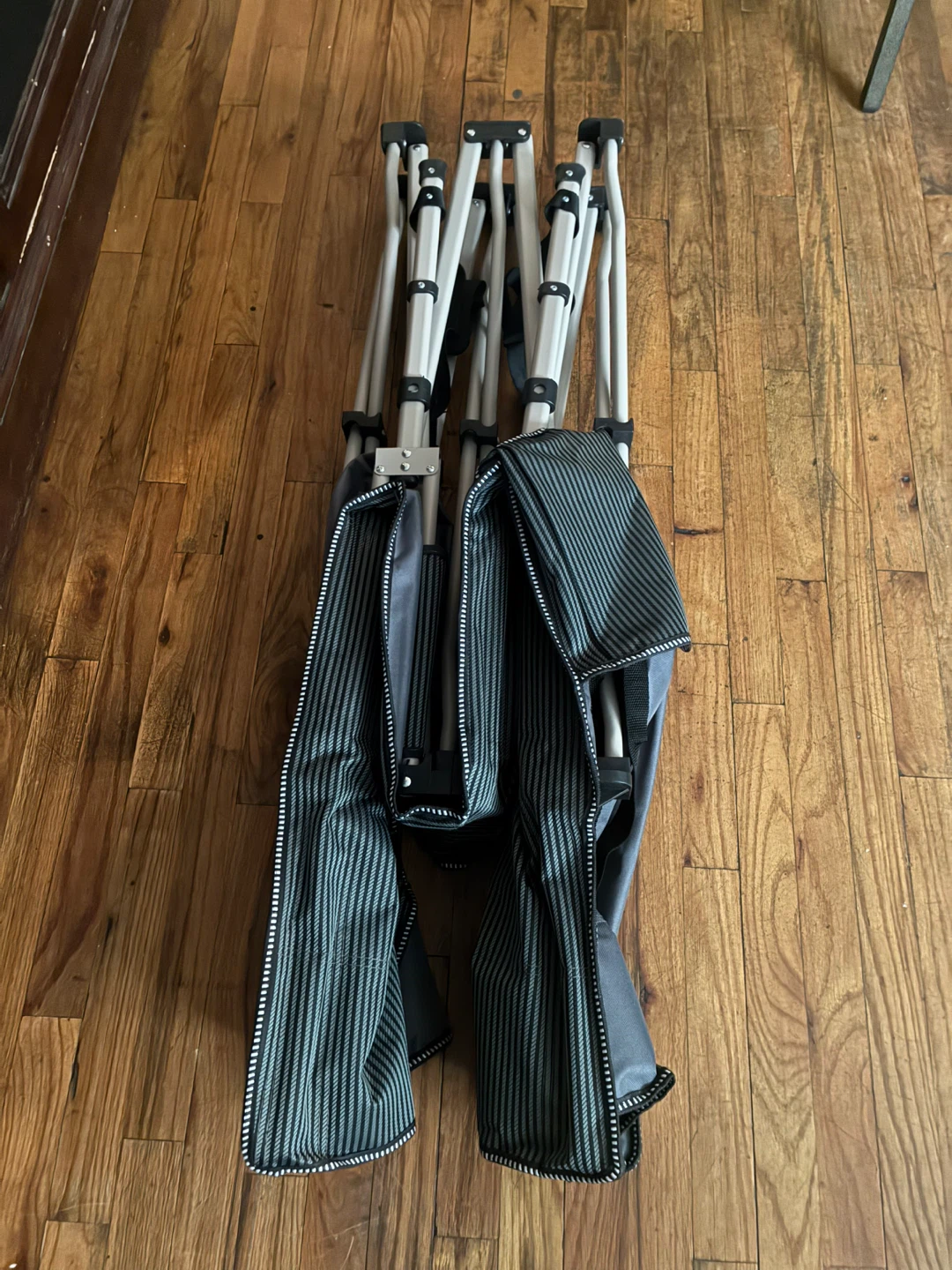 Gray Padded Folding Cot with Carry Bag