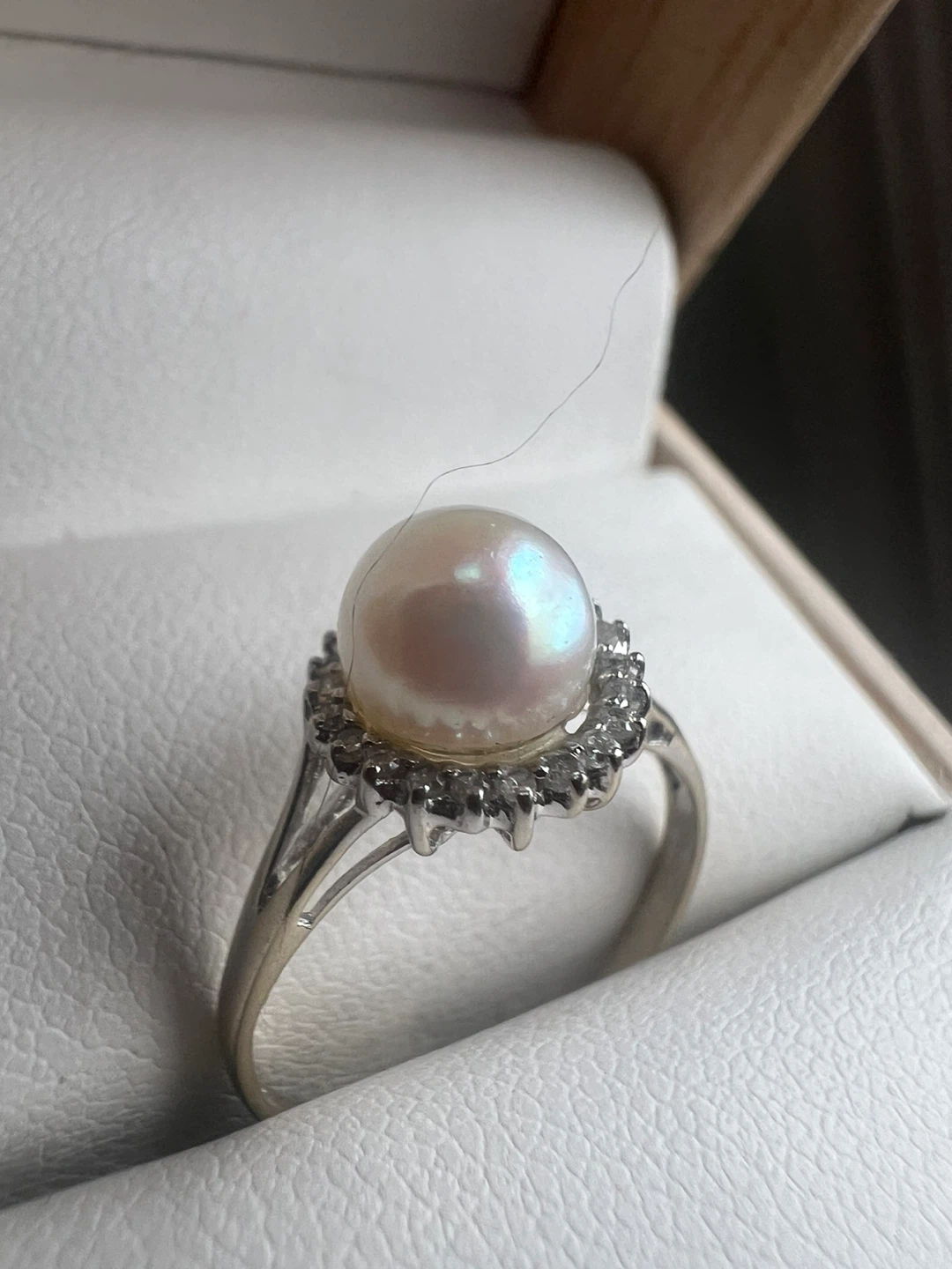 14 k Pearl and Diamond Ring