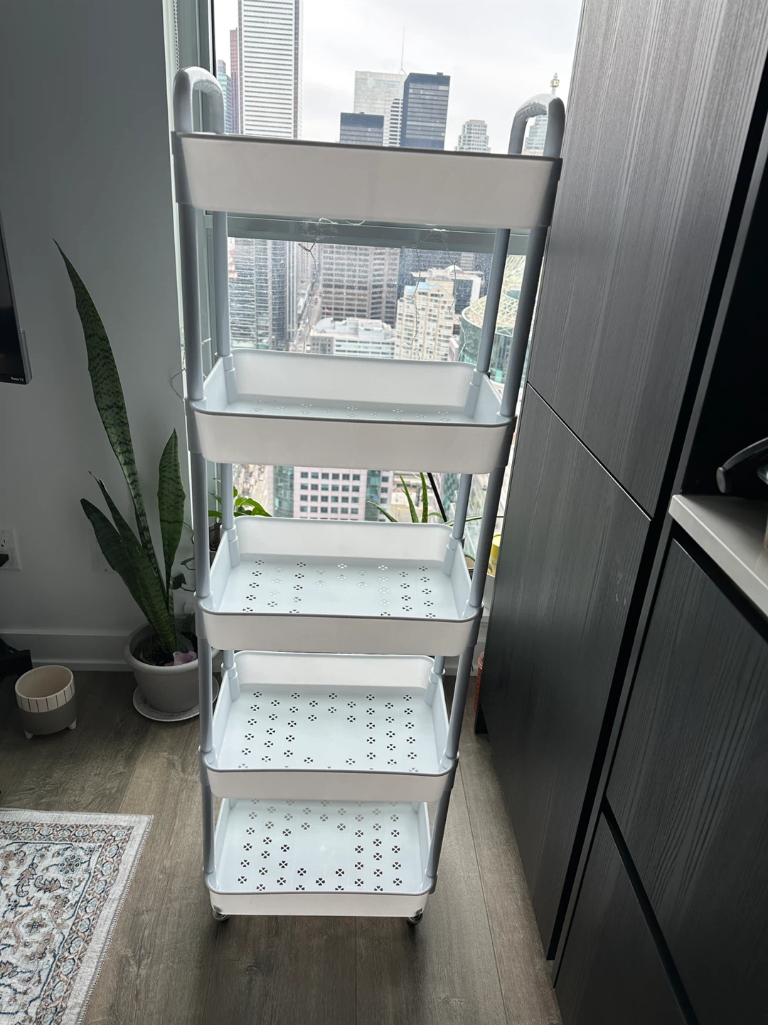 White 5-Tier Rolling Utility Cart