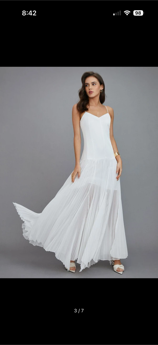 Commense White Pleated Maxi Dress - photo 2