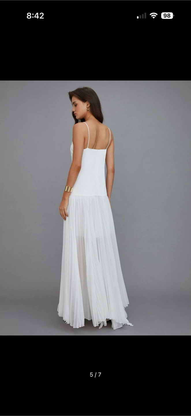 Commense White Pleated Maxi Dress - photo 3