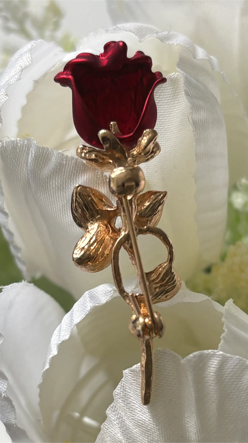 Beautiful Red Rose Brooch Pin! - photo 2