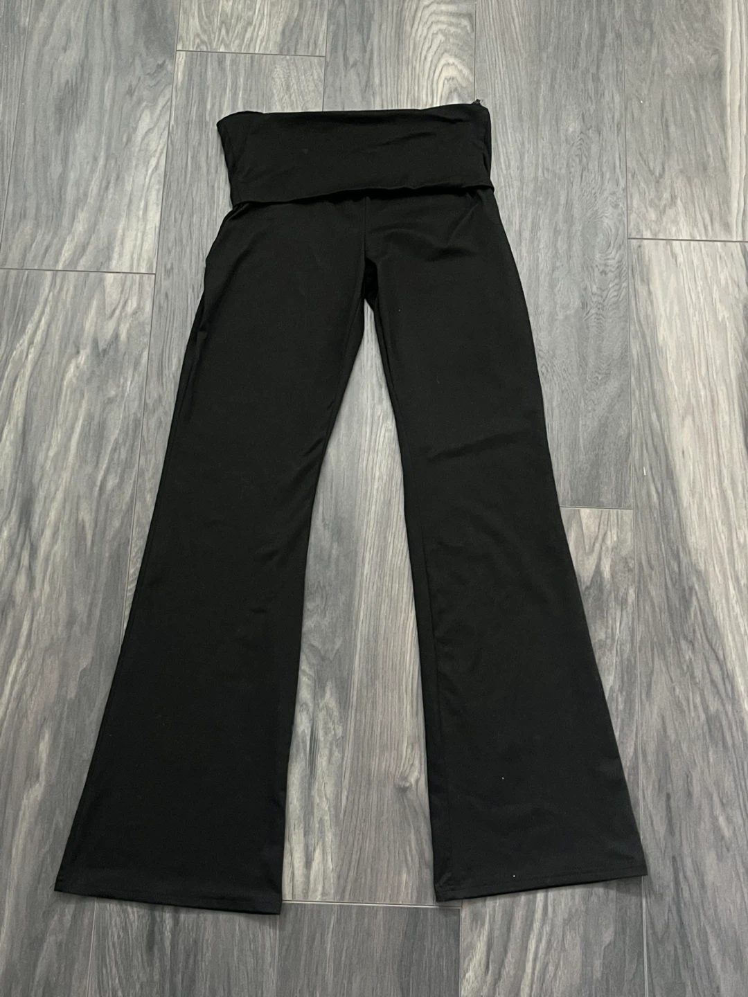 Black Foldover Flared Pants | Women